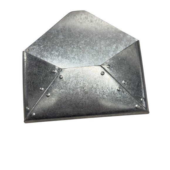 Galvanized Metal Wall-Mount Envelope Mail Holder Organizer Decor - Picture 1 of 3
